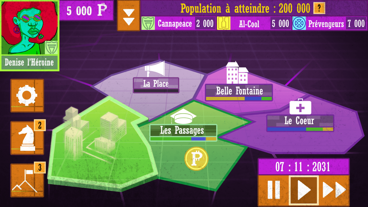 Scénario Purple town pour la prévention des addictions